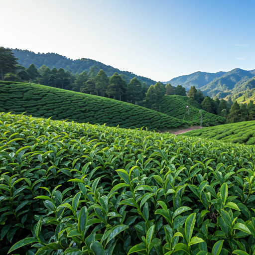Tea plantation rolling hills